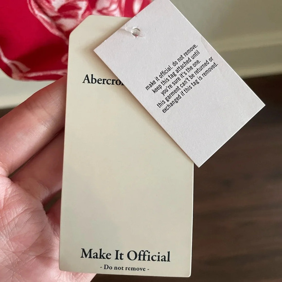 Abercrombie Red V-Neck Floral Maxi Dress Size Small Tall ST NWT - Picture 7 of 7